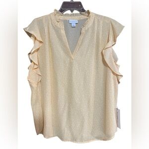 Liz Claiborne Soft Yellow Ruffle Blouse